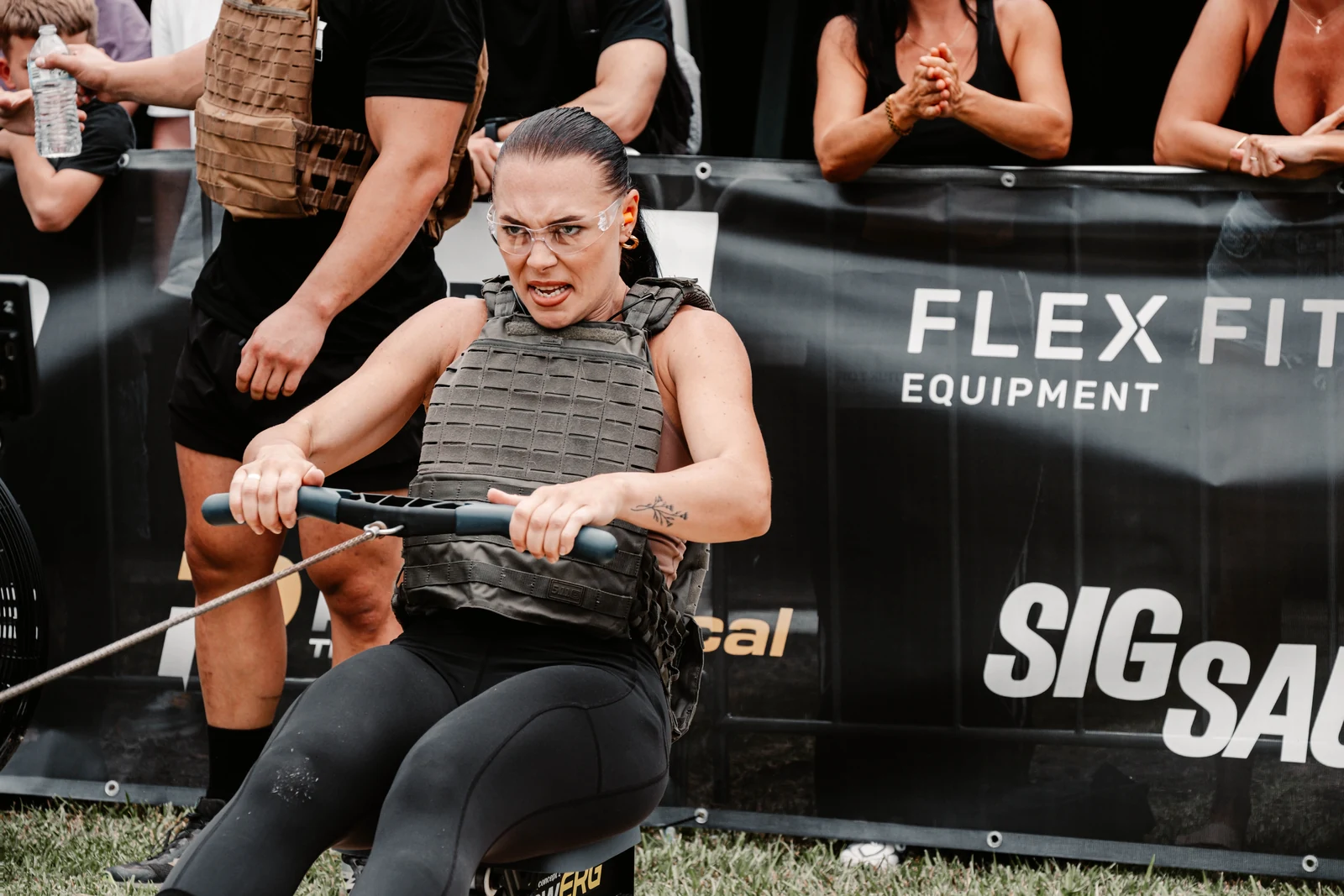 Athlete training on a rowing machine at Tier One